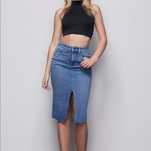 Good American Light Wash Jeans Skirt
